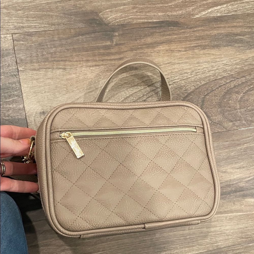 Itzy Ritzy Taupe Quilted Crossbody Mini Diaper Bag - Picture 5 of 7